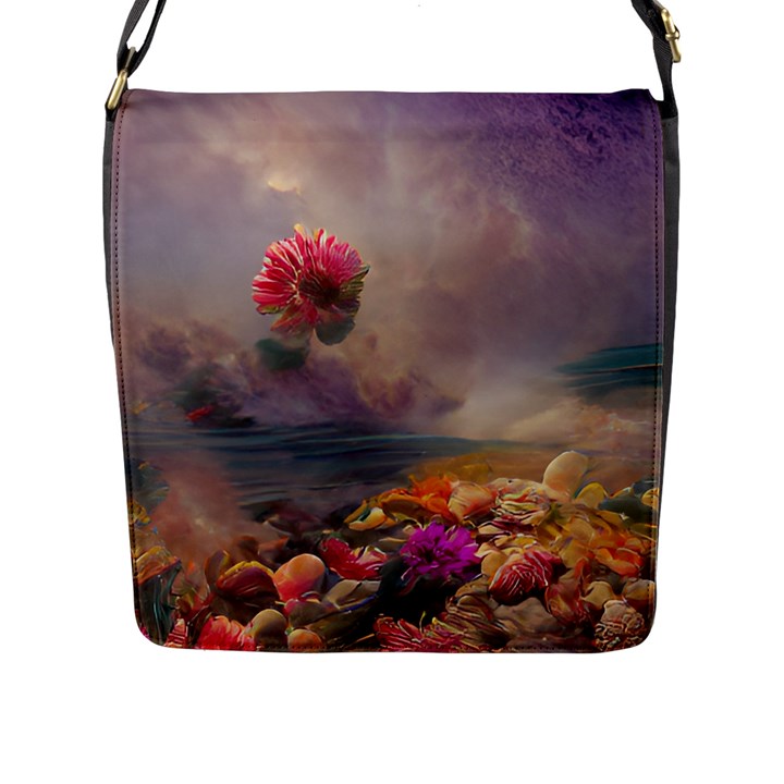 Floral Blossoms  Flap Closure Messenger Bag (L)