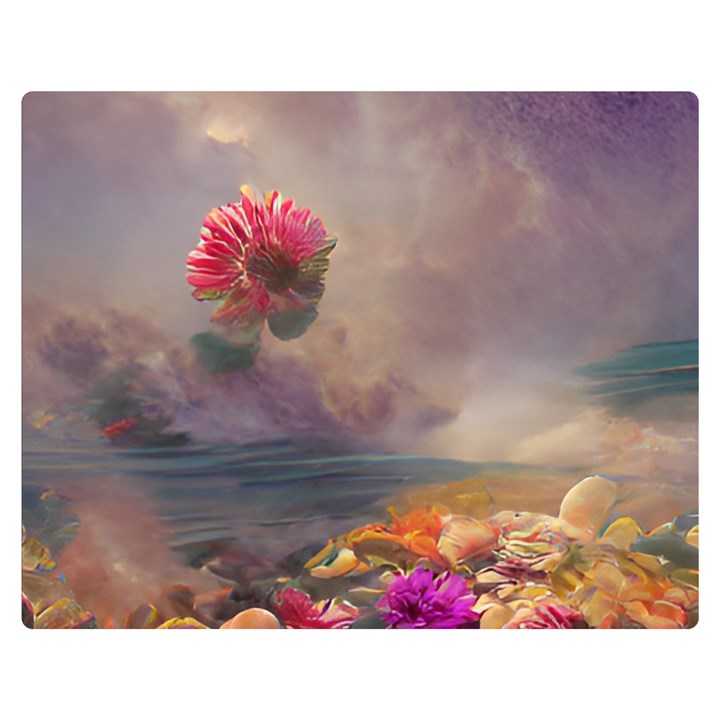 Floral Blossoms  Premium Plush Fleece Blanket (Medium)