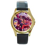 Fantasy  Round Gold Metal Watch Front