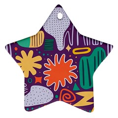 Colorful Shapes On A Purple Background Ornament (star)