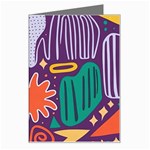 Colorful Shapes On A Purple Background Greeting Card Left