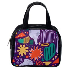 Colorful Shapes On A Purple Background Classic Handbag (one Side) by LalyLauraFLM