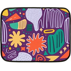 Colorful Shapes On A Purple Background Fleece Blanket (mini) by LalyLauraFLM