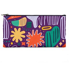 Colorful Shapes On A Purple Background Pencil Case by LalyLauraFLM