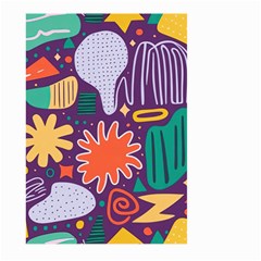 Colorful Shapes On A Purple Background Large Garden Flag (two Sides) by LalyLauraFLM