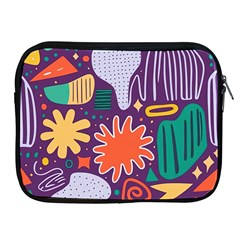 Colorful Shapes On A Purple Background Apple Ipad 2/3/4 Zipper Cases by LalyLauraFLM