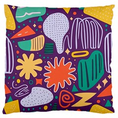 Colorful Shapes On A Purple Background Standard Premium Plush Fleece Cushion Case (two Sides) by LalyLauraFLM