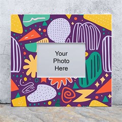 Colorful Shapes On A Purple Background White Wall Photo Frame 5  X 7  by LalyLauraFLM