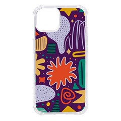 Colorful Shapes On A Purple Background Iphone 14 Tpu Uv Print Case by LalyLauraFLM