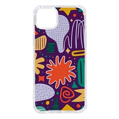 Colorful Shapes On A Purple Background Iphone 14 Plus Tpu Uv Print Case by LalyLauraFLM