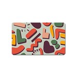 Shapes In Retro Colors On A Green Background Magnet (Name Card) Front