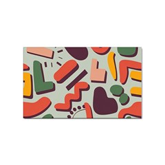 Shapes In Retro Colors On A Green Background Sticker Rectangular (10 Pack) by LalyLauraFLM