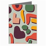 Shapes In Retro Colors On A Green Background Greeting Card Left