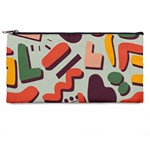 Shapes In Retro Colors On A Green Background Pencil Case Front