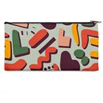 Shapes In Retro Colors On A Green Background Pencil Case Back