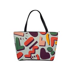 Shapes In Retro Colors On A Green Background Classic Shoulder Handbag by LalyLauraFLM