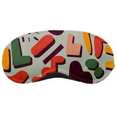 Shapes In Retro Colors On A Green Background Sleep Mask by LalyLauraFLM