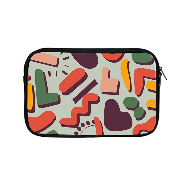 Shapes In Retro Colors On A Green Background Apple MacBook Pro 13  Zipper Case