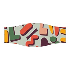 Shapes In Retro Colors On A Green Background Stretchable Headband by LalyLauraFLM