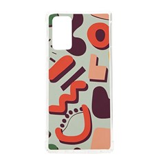 Shapes In Retro Colors On A Green Background Samsung Galaxy Note 20 Tpu Uv Case by LalyLauraFLM