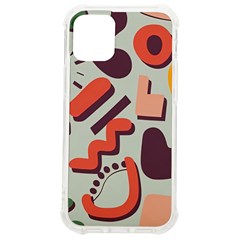 Shapes In Retro Colors On A Green Background Iphone 12 Mini Tpu Uv Print Case	 by LalyLauraFLM