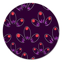 Petal Dot Seamless Pattern Magnet 5  (round)