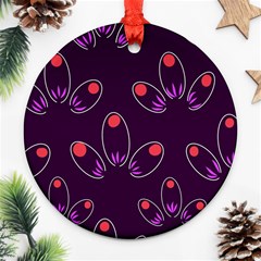 Petal Dot Seamless Pattern Round Ornament (two Sides)