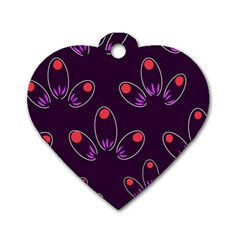 Petal Dot Seamless Pattern Dog Tag Heart (two Sides)