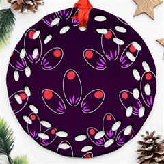 Petal Dot Seamless Pattern Round Filigree Ornament (two Sides)