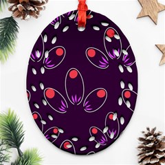 Petal Dot Seamless Pattern Oval Filigree Ornament (two Sides)