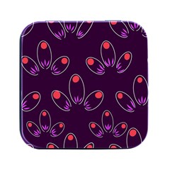 Petal Dot Seamless Pattern Square Metal Box (black) by Pakjumat