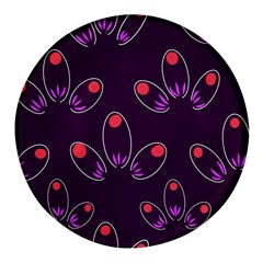 Petal Dot Seamless Pattern Round Glass Fridge Magnet (4 Pack)