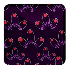 Petal Dot Seamless Pattern Square Glass Fridge Magnet (4 Pack)