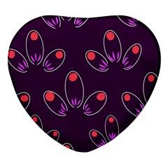 Petal Dot Seamless Pattern Heart Glass Fridge Magnet (4 Pack)