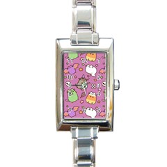 Pusheen Cat Rectangle Italian Charm Watch