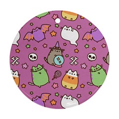 Pusheen Cat Ornament (round) by Pakjumat