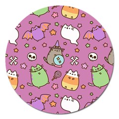 Pusheen Cat Magnet 5  (round) by Pakjumat