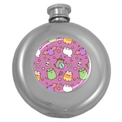 Pusheen Cat Round Hip Flask (5 Oz) by Pakjumat