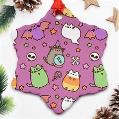 Pusheen Cat Snowflake Ornament (two Sides)