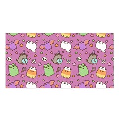 Pusheen Cat Satin Shawl 45  X 80 