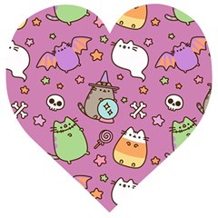 Pusheen Cat Wooden Puzzle Heart by Pakjumat