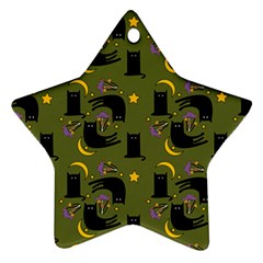 Cat Cartoon Cats Animal Pattern Ornament (star)