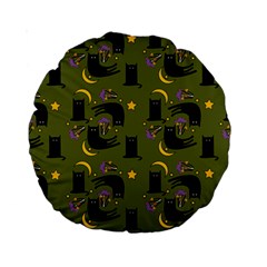 Cat Cartoon Cats Animal Pattern Standard 15  Premium Round Cushions by Pakjumat