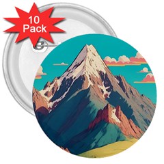 Mountain Mount Fuji 3  Buttons (10 Pack) 