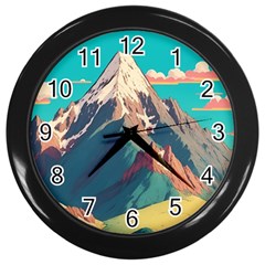 Mountain Mount Fuji Wall Clock (black) by Pakjumat