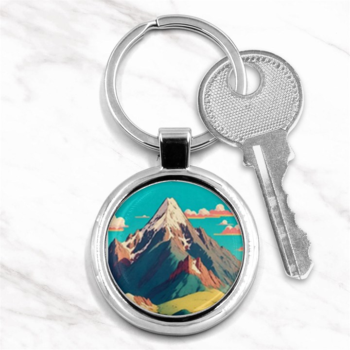 Mountain Mount Fuji Key Chain (Round)