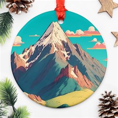 Mountain Mount Fuji Round Ornament (two Sides) by Pakjumat