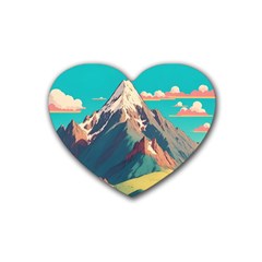 Mountain Mount Fuji Rubber Coaster (heart) by Pakjumat