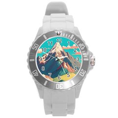 Mountain Mount Fuji Round Plastic Sport Watch (l) by Pakjumat