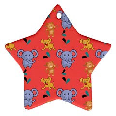 Elephant Monkey Dog Cartoon Ornament (star) by Pakjumat